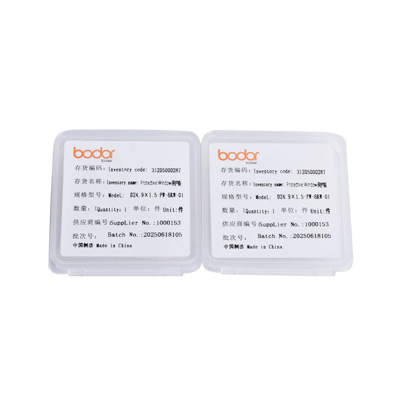 Lentes Originais Bodor: Lente de Proteção do Laser (24.9x1.5 / 30x5 / 37x7), Lente de Colimação e Foco 15KW (D30 C100/F200)