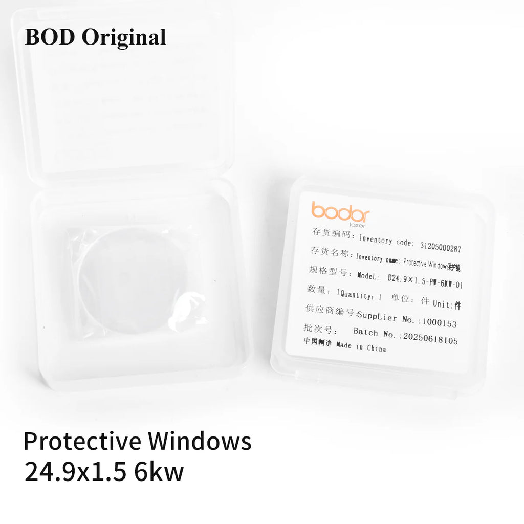 Lentes Originais Bodor: Lente de Proteção do Laser (24.9x1.5 / 30x5 / 37x7), Lente de Colimação e Foco 15KW (D30 C100/F200)