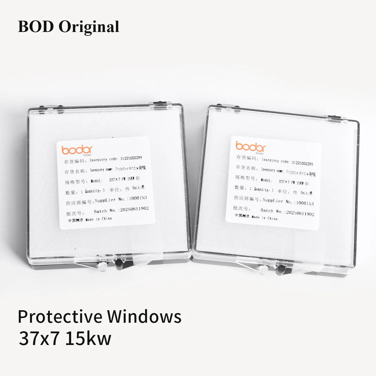 Lentes Originais Bodor: Lente de Proteção do Laser (24.9x1.5 / 30x5 / 37x7), Lente de Colimação e Foco 15KW (D30 C100/F200)