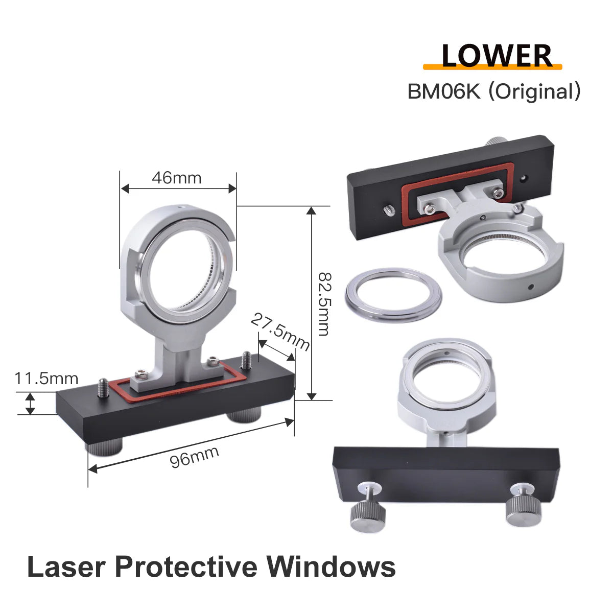 Janelas Original Raytools Upper Down Laser Protective Windows Base Seat