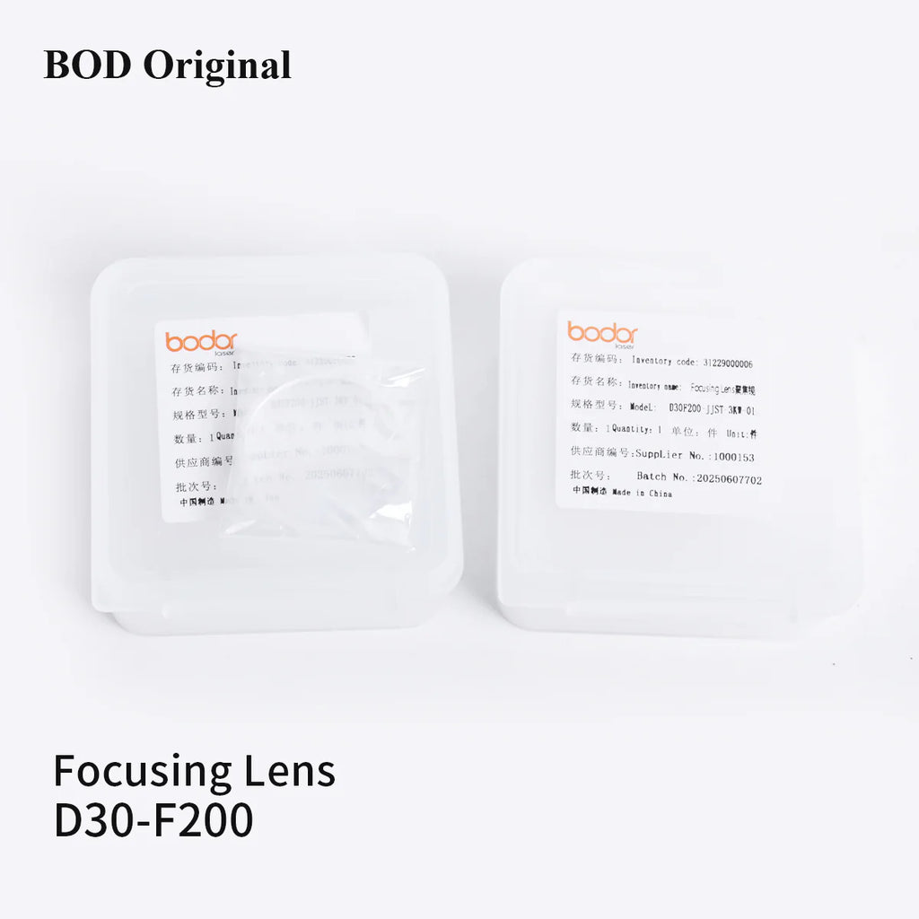 Lentes Originais Bodor: Lente de Proteção do Laser (24.9x1.5 / 30x5 / 37x7), Lente de Colimação e Foco 15KW (D30 C100/F200)