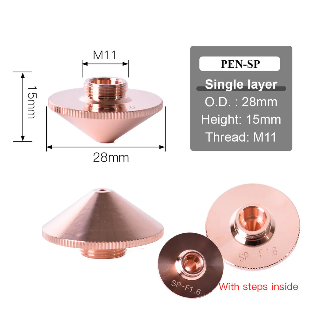 Bicos Penta Laser Cutting Nozzle Connector Heat Sink Radiator Laser Head Holder Fitting