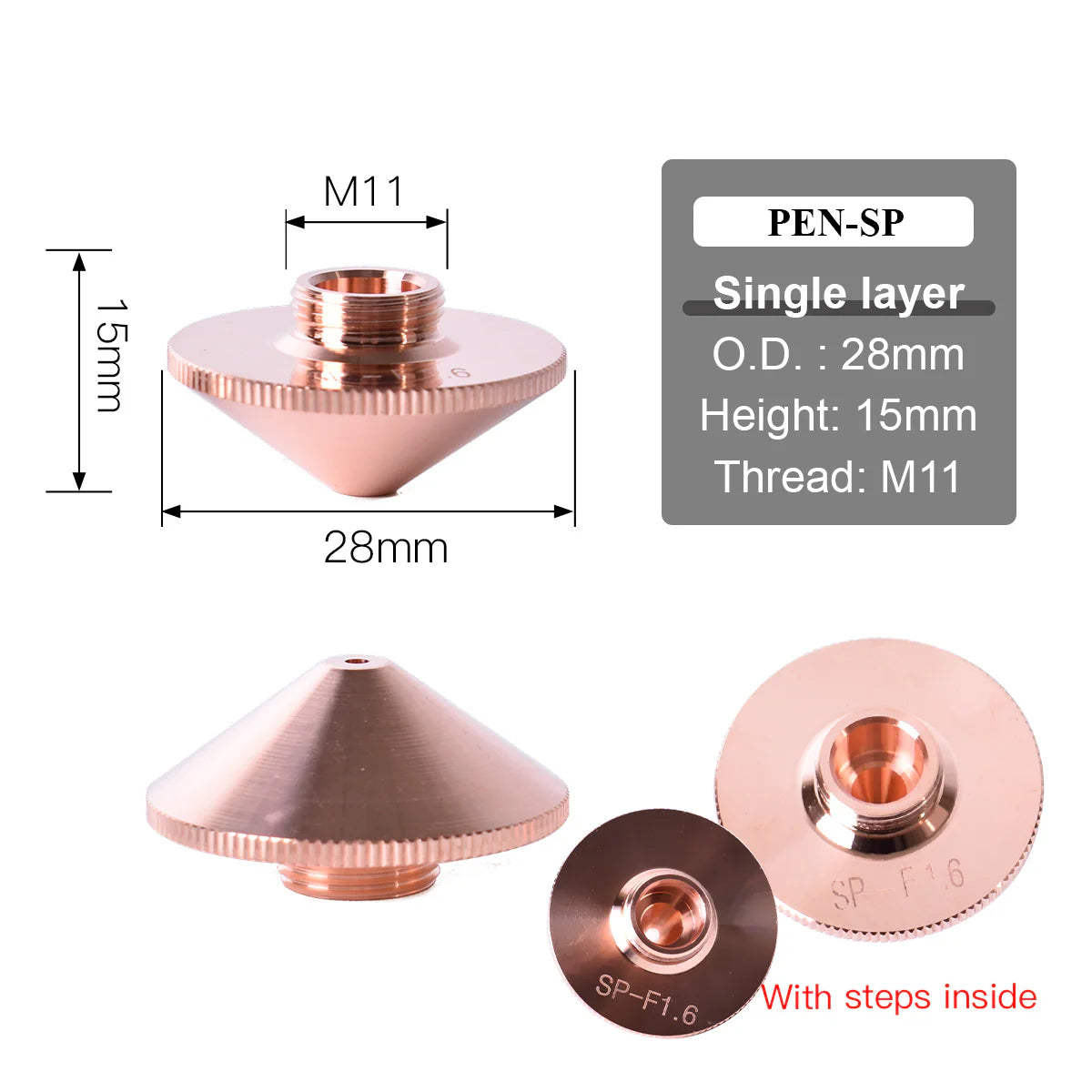 Bicos Penta Laser Cutting Nozzle Connector Heat Sink Radiator Laser Head Holder Fitting