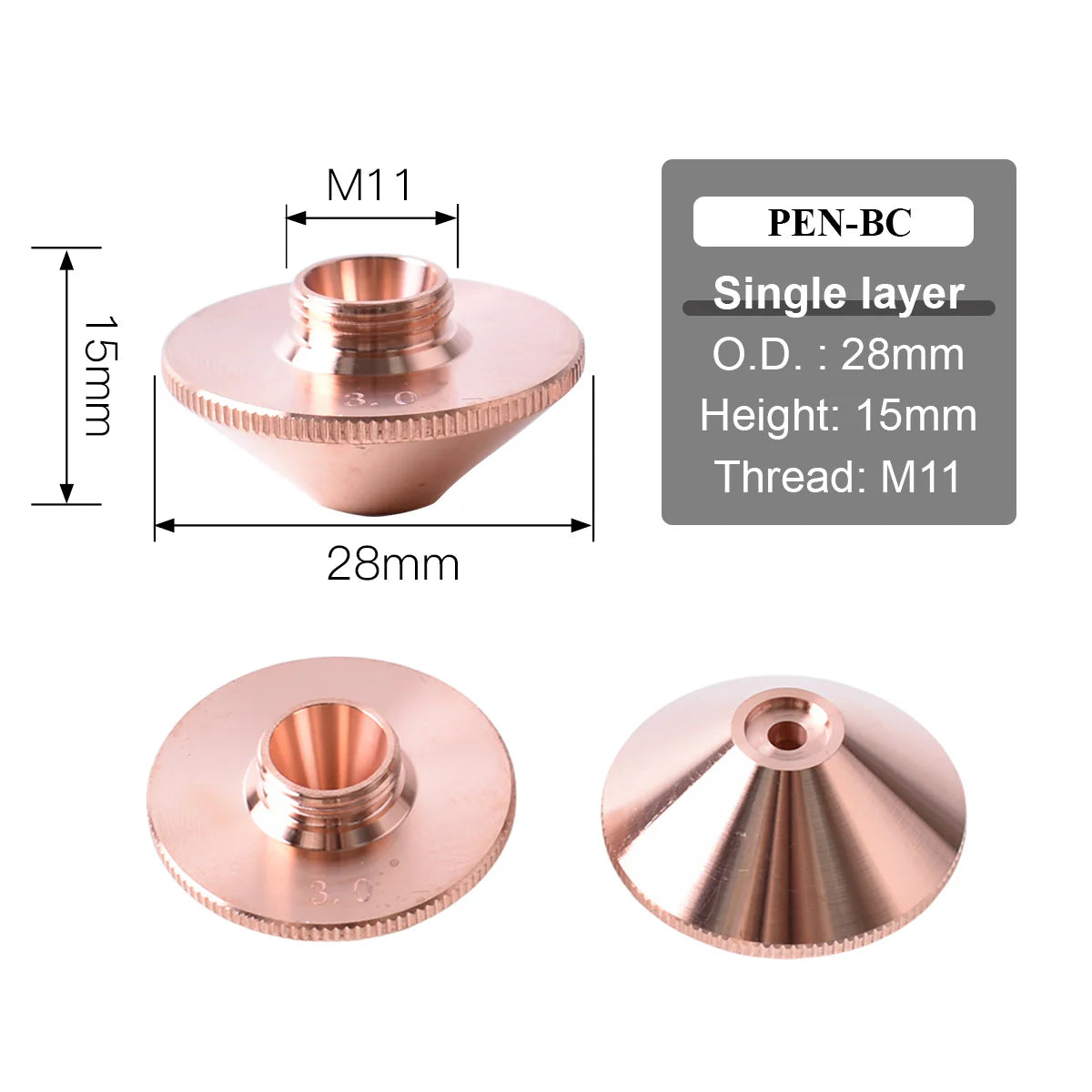 Bicos Penta Laser Cutting Nozzle Connector Heat Sink Radiator Laser Head Holder Fitting