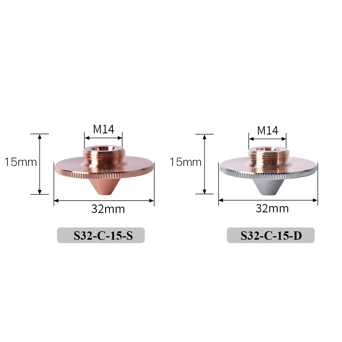 Bicos Bulge Laser Nozzles D32 For WSX HANS Raytools Cutting Head Holder Nozzle