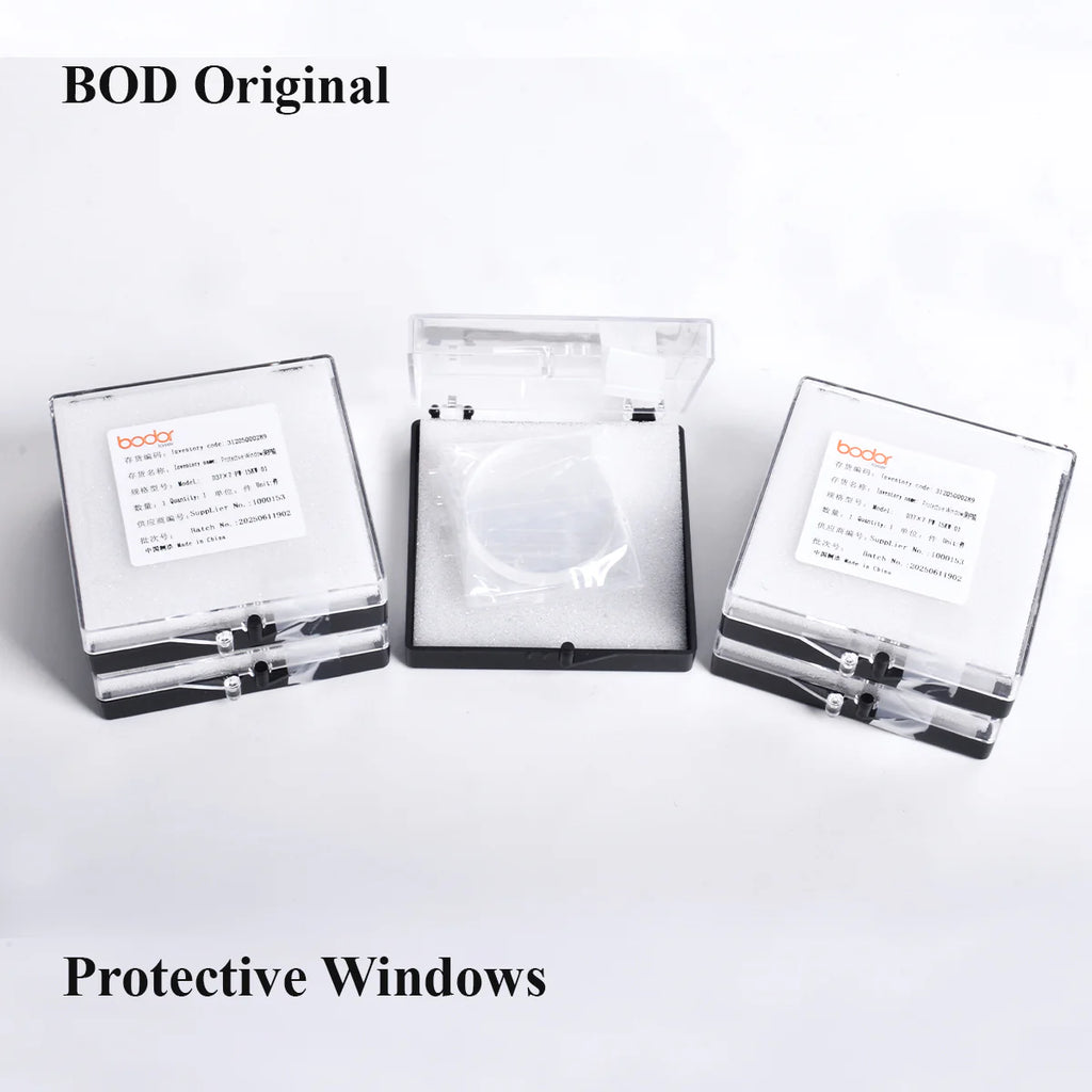Lentes Originais Bodor: Lente de Proteção do Laser (24.9x1.5 / 30x5 / 37x7), Lente de Colimação e Foco 15KW (D30 C100/F200)