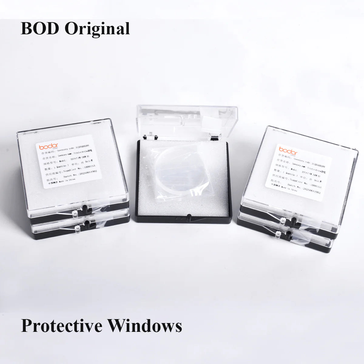 Lentes Originais Bodor: Lente de Proteção do Laser (24.9x1.5 / 30x5 / 37x7), Lente de Colimação e Foco 15KW (D30 C100/F200)