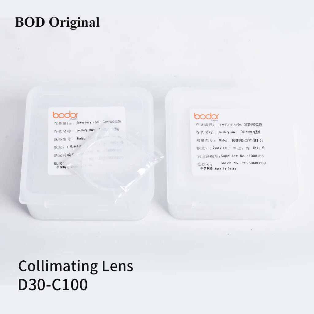 Lentes Originais Bodor: Lente de Proteção do Laser (24.9x1.5 / 30x5 / 37x7), Lente de Colimação e Foco 15KW (D30 C100/F200)